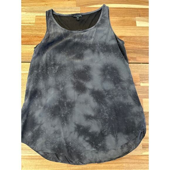Eilieen Fisher Crystalline Silk Shibori Tank Top Womens Small Sheer panel at top - Picture 2 of 5